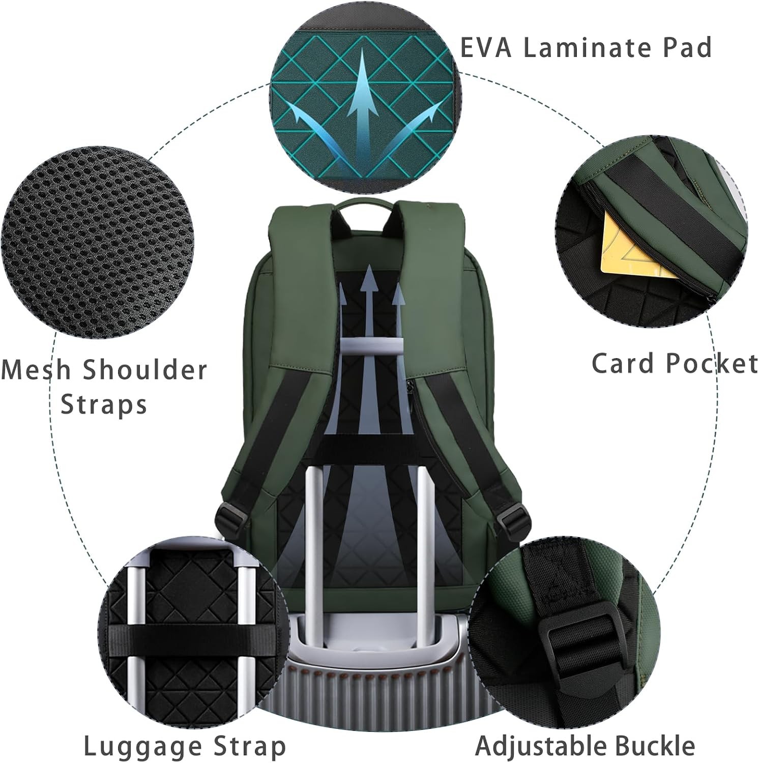Backpack for Men Business Slim Backpack w/ USB Charger Computer-Anti-Theft 15.6″