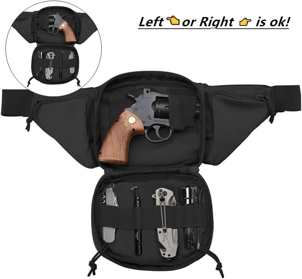 Tactical Fanny Pack Gun Holster Concealed Carry Pistol Tactical Waist Bag EDC