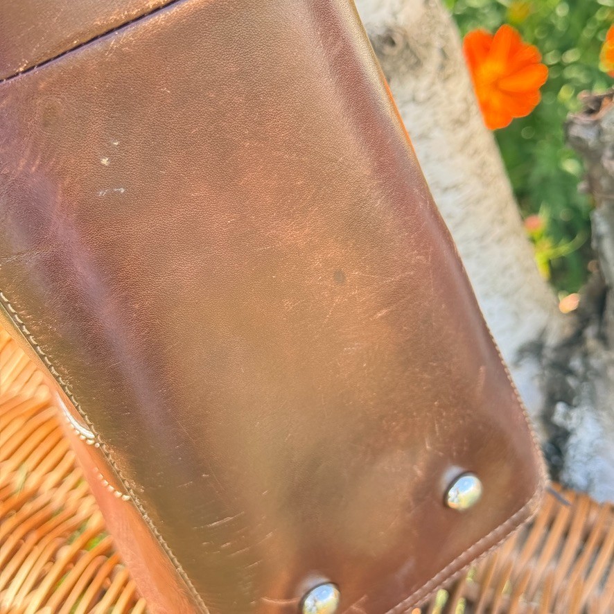 Fossil Brown Leather Laptop Messenger Briefcase Shoulder Bag Work Travel