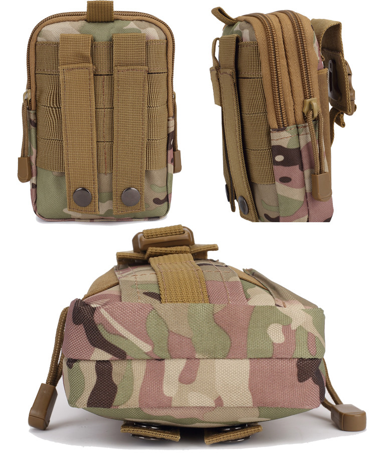 Tactical Cell Phone Pouch Holster Molle Flashlight EDC Waist Bag for Men Hunting