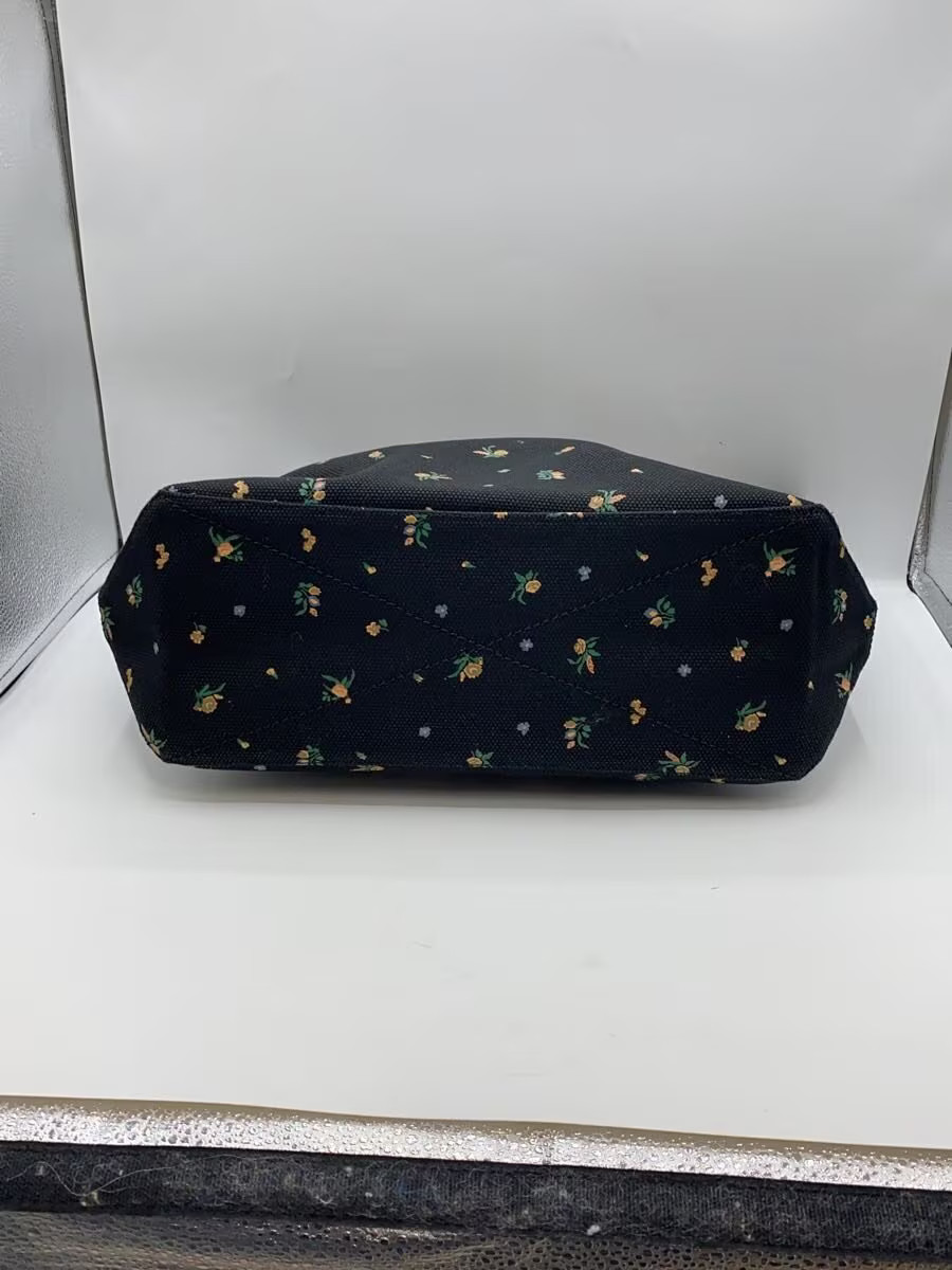 COACH × PEANUTS Tote Bag, Canvas, Black, Floral Pattern, Snoopy, 6172