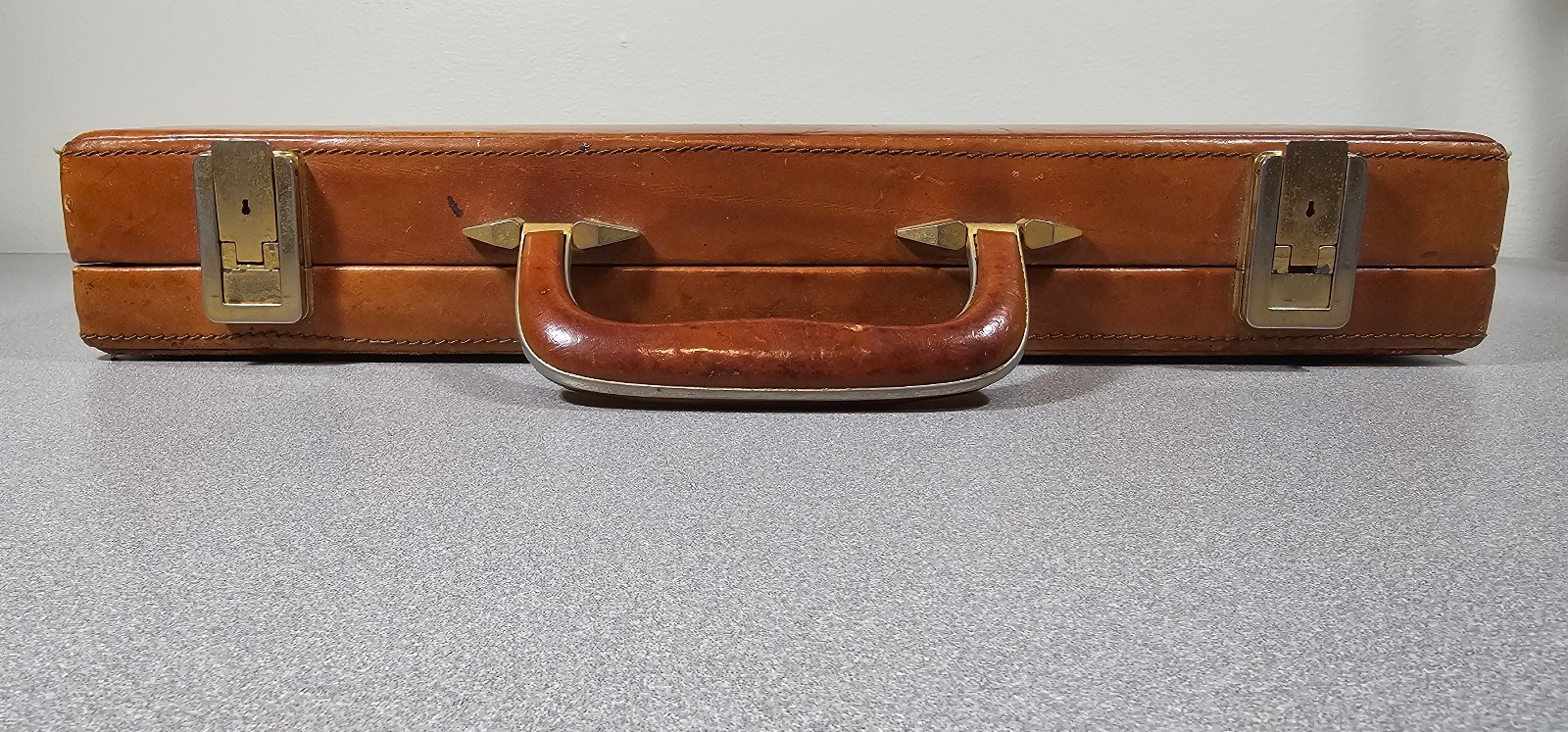 Stebco Leather Briefcase Spain FOR PARTS Latch Damage Strong Handle With Keys