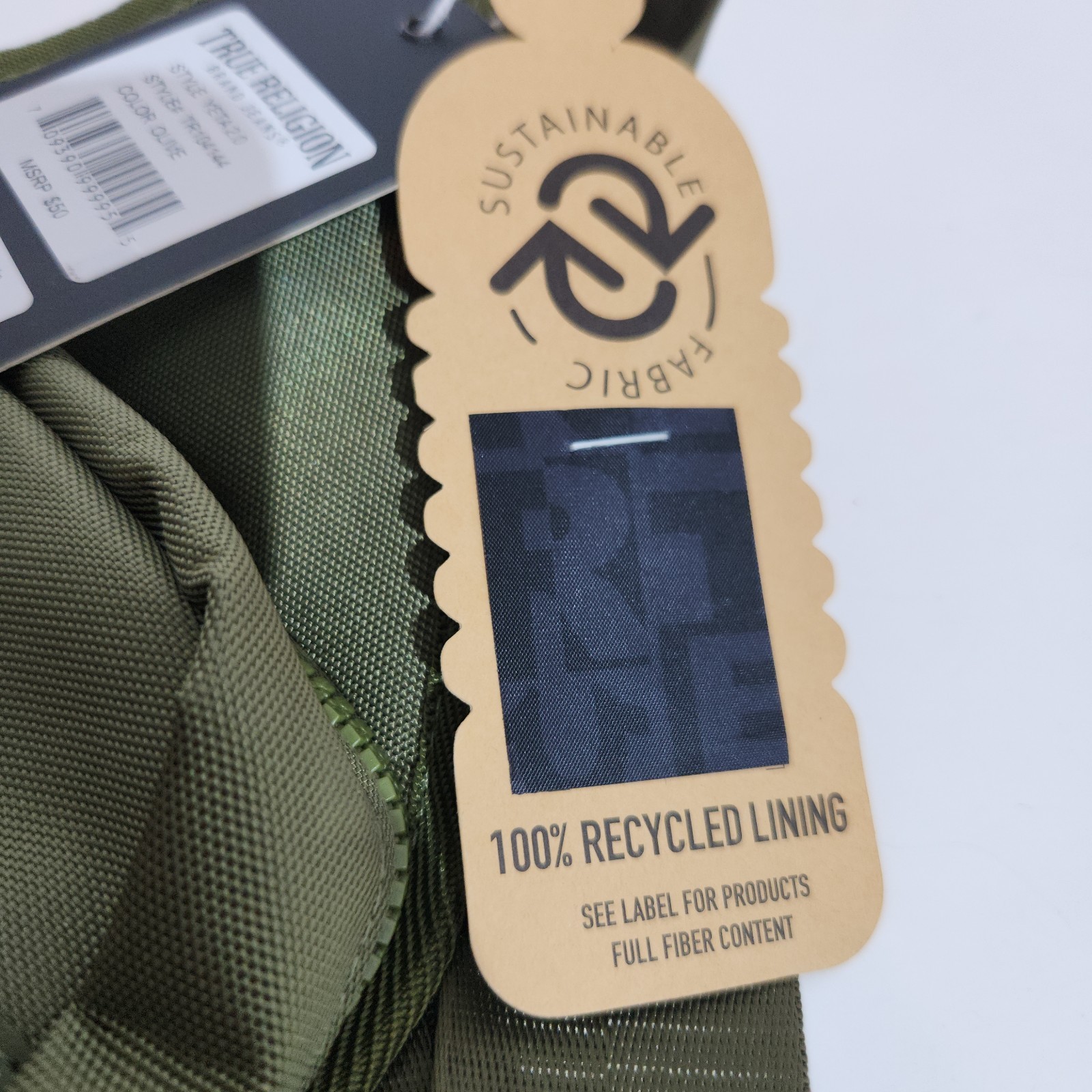 True Religion Buddha Patch Unisex Olive Green Crossbody Bag TR104144