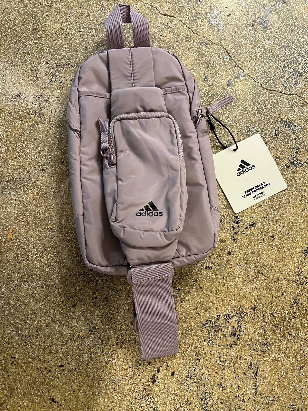 Adidas Essentials 2 Sling Crossbody Bag, Purple/Black, One Size NWT