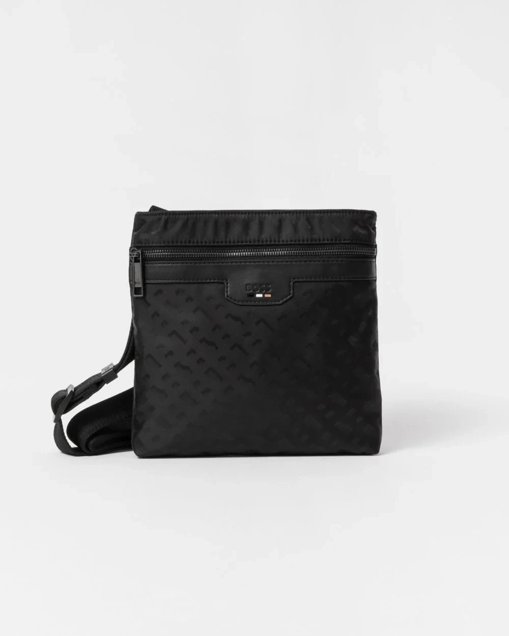 HUGO BOSS Black Nylon Logo Crossbody Bag TRYSTAN Envelope