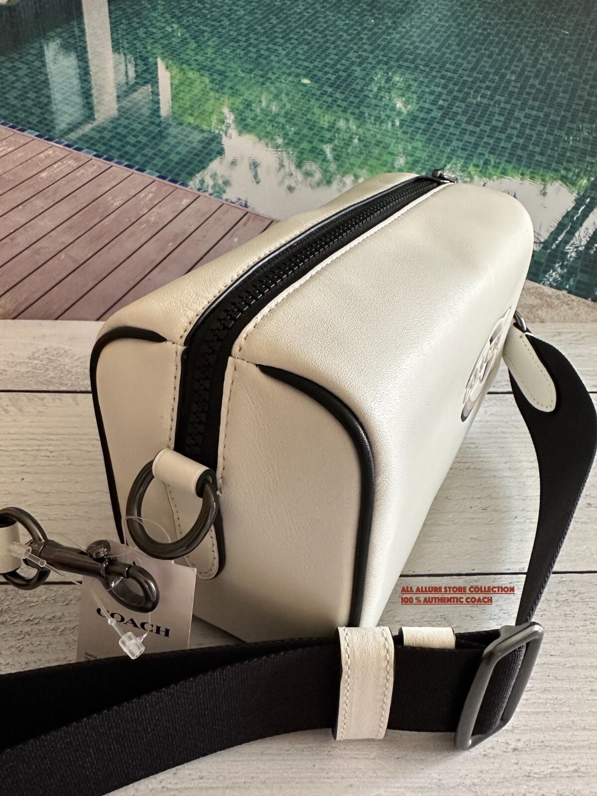 NWT Coach CJ818 Axel Crossbody In Smoother Leather Chalk Multi