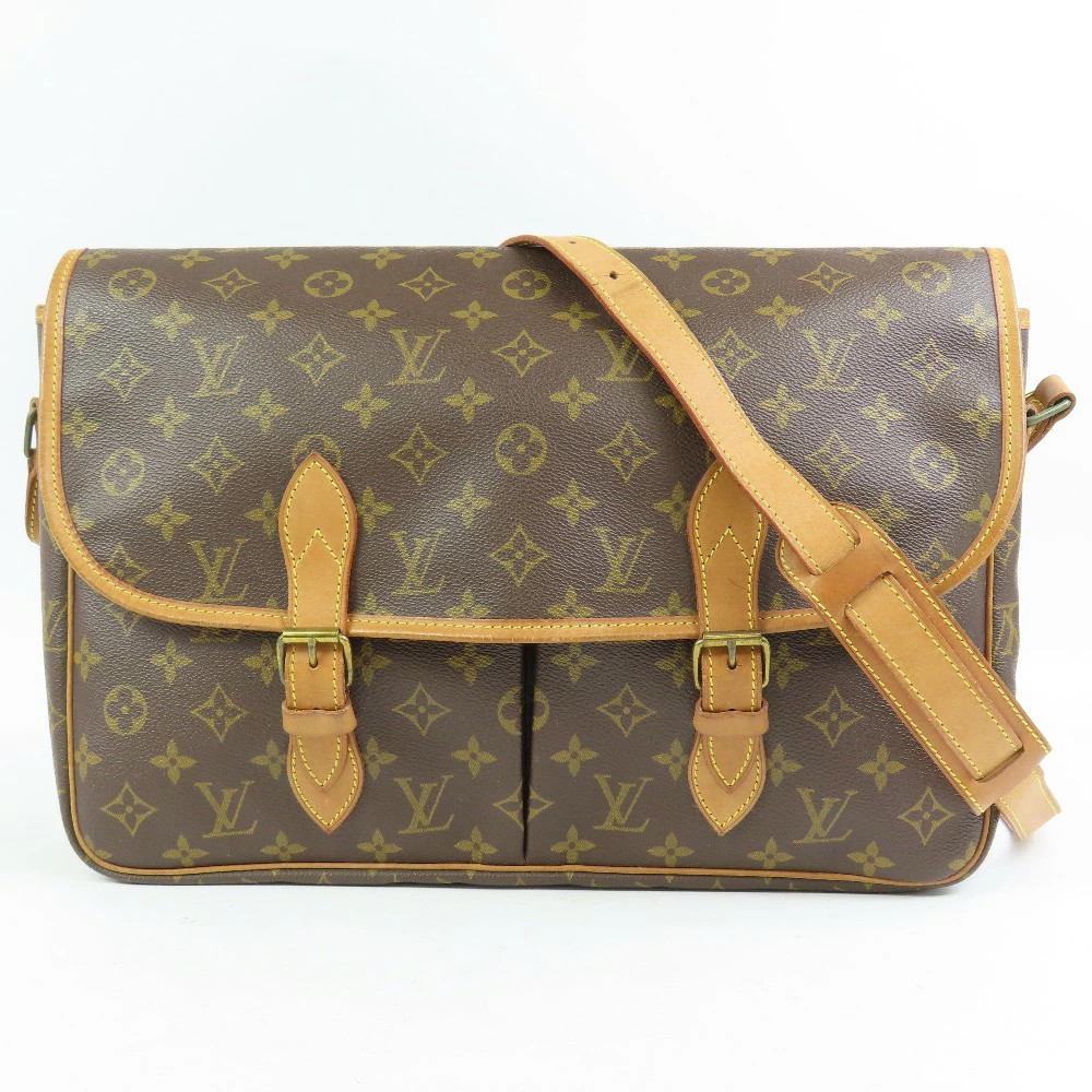 Louis Vuitton Gibessiere GM Monogram Shoulder Bag Pad PVC Vachetta