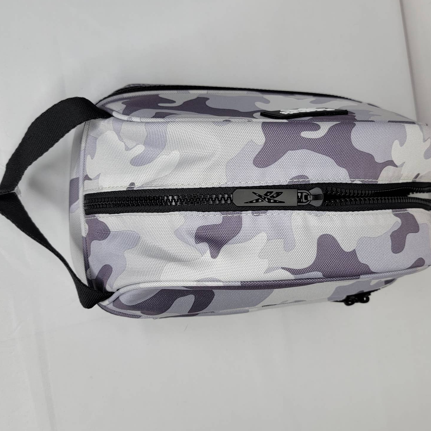 Reebok Reed Dopp Kit Toiletry Bag Travel Case Gray Camo 2 Compartment Zippers