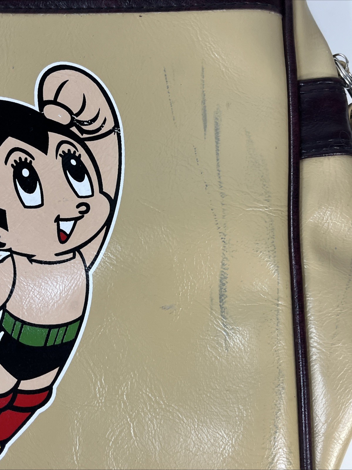 Astro Boy Backpack Vinyl Thailand used 14″ wear stains