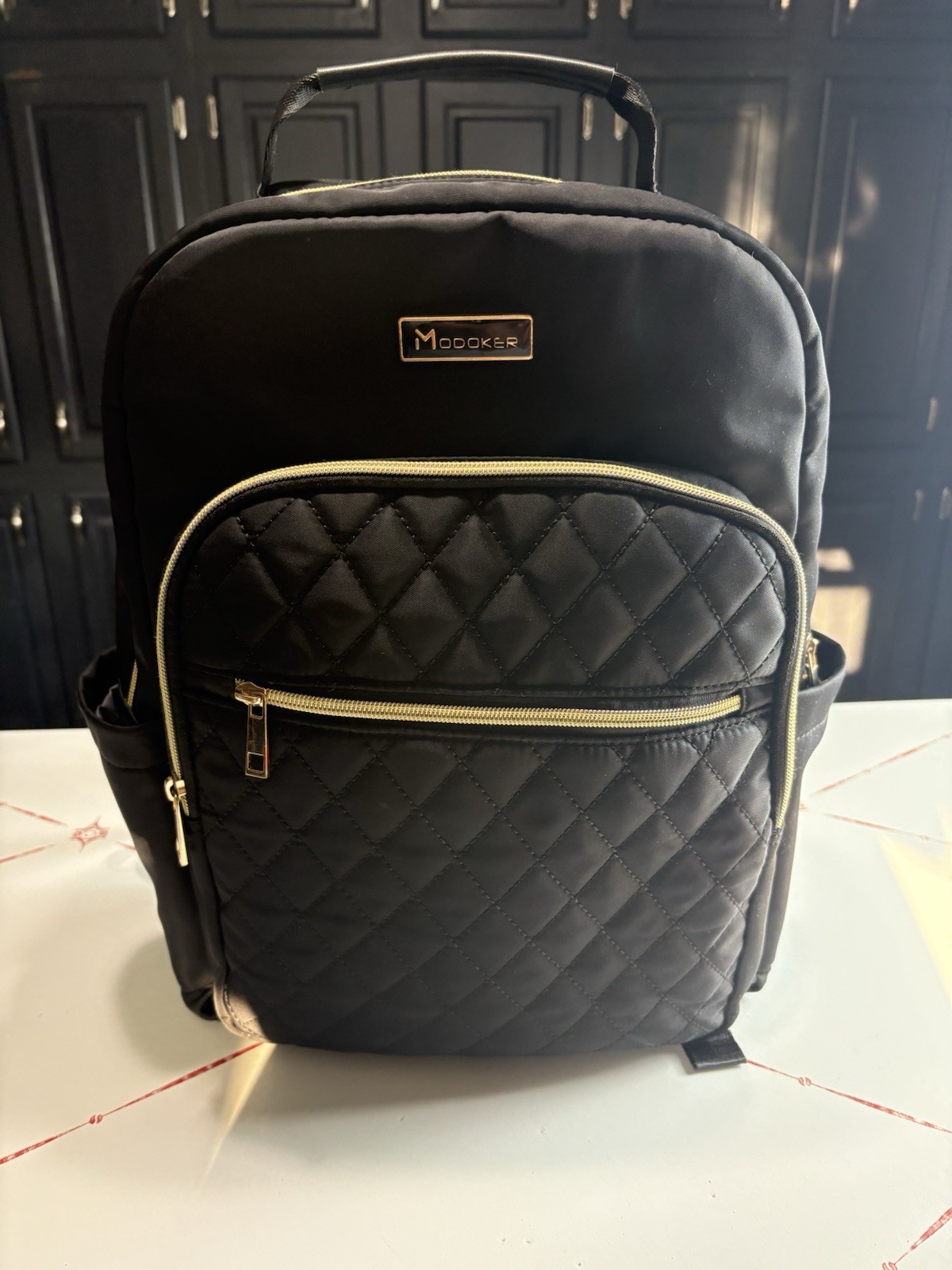 Modoker 15.6 Inch Laptop Backpack for Women, Quilted Work Backpack for Women