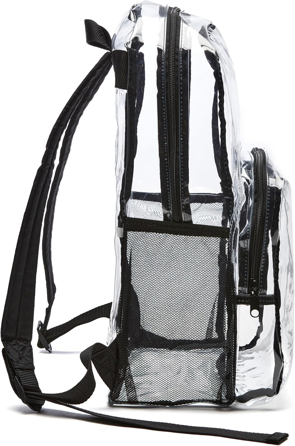 Transparent Clear School Backpack, Water-Resistant PVC Plastic, Reinforced Shoul