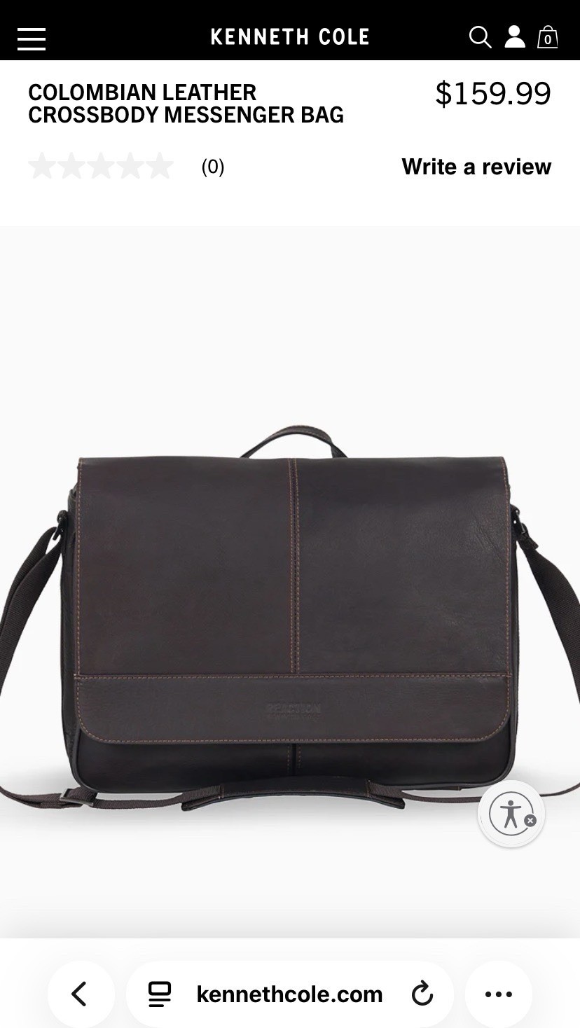 kenneth cole reaction leather messenger bag
