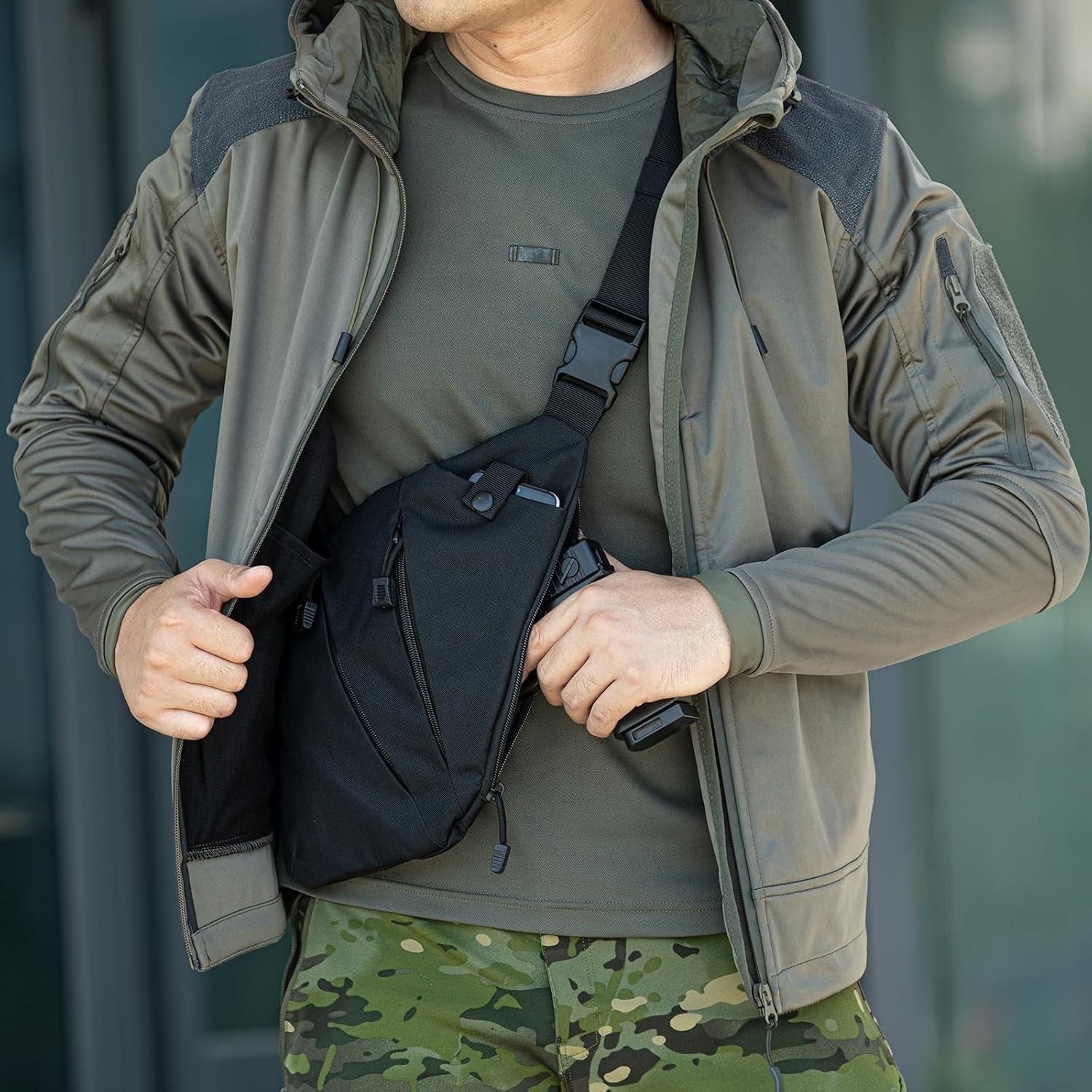 Tactical Concealed Carry Crossbody Sling Bag Travel Anti-Thief CCW EDC Carry Bag