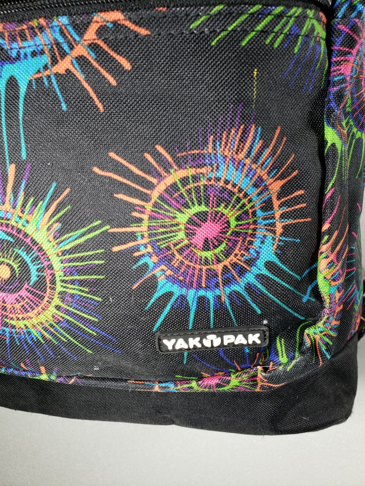 Yak Pak Multi-Colored Colorful Paint Splatter Student Rainbow Backpack Bookbag