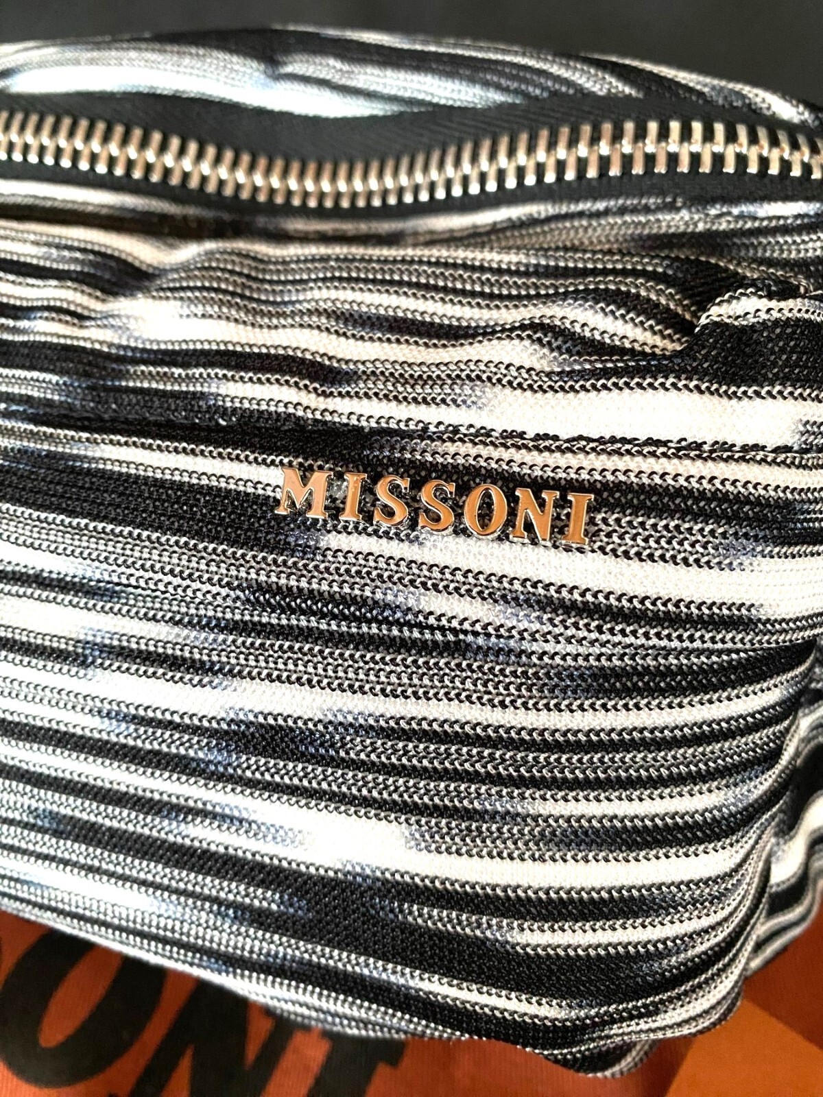 MISSONI ‘Space-Dyed Crochet-Knit Belt Bag’ Men’s Waist Bum Cross Pack b/w *NWT*