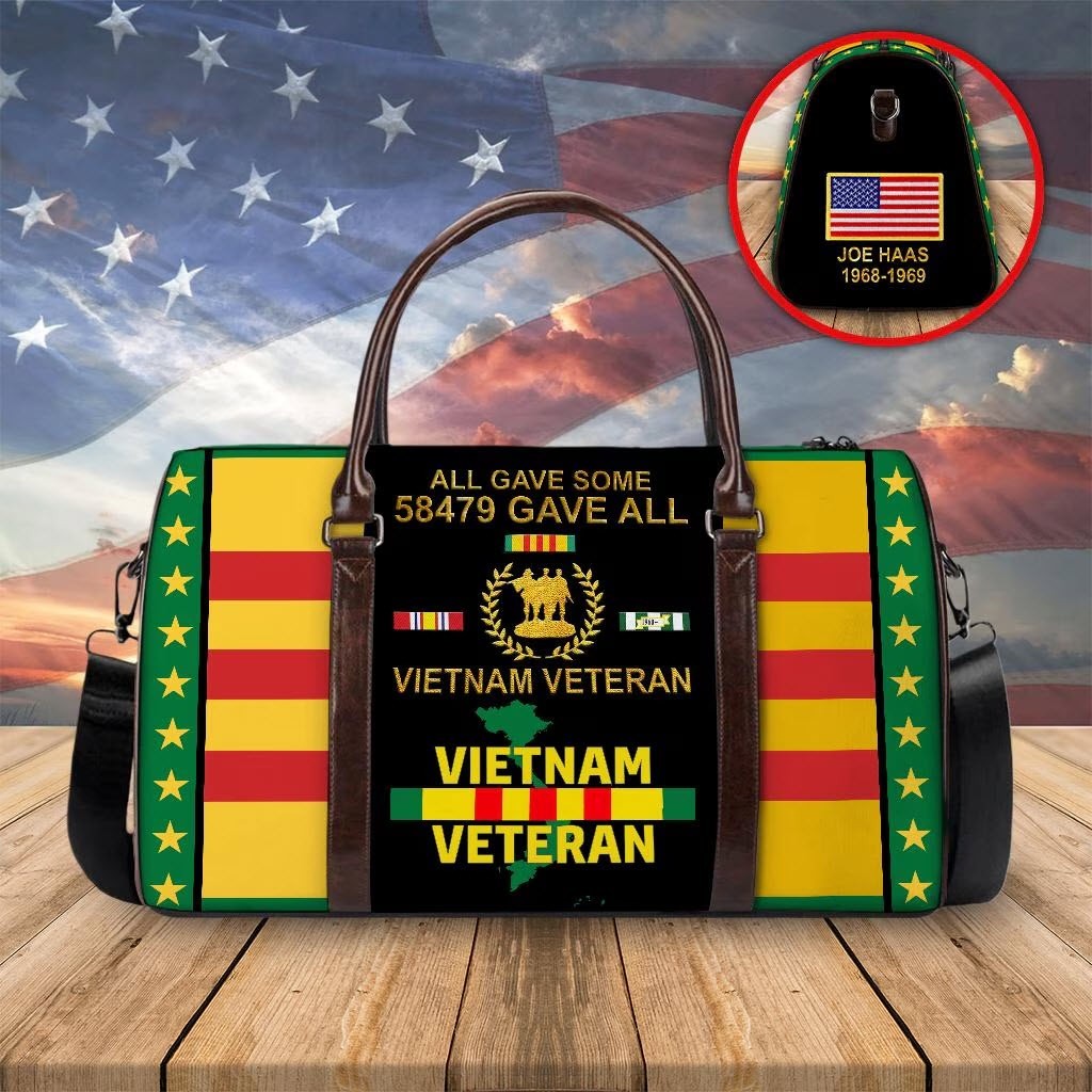 Personalized All Gave Some Gave All Vietnam Veteran Travel Bag Gift Men Xmas