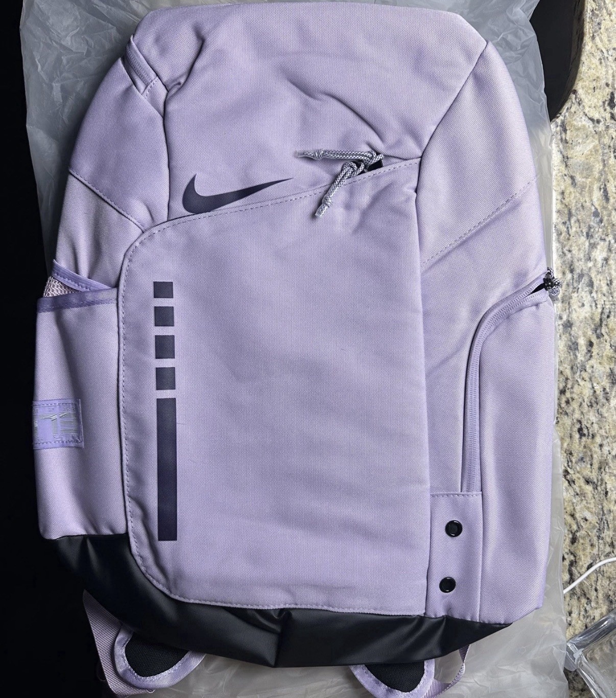 Nike Large Backpack Purple/Black Zip Closure Outer Pockets Adjustable Strap