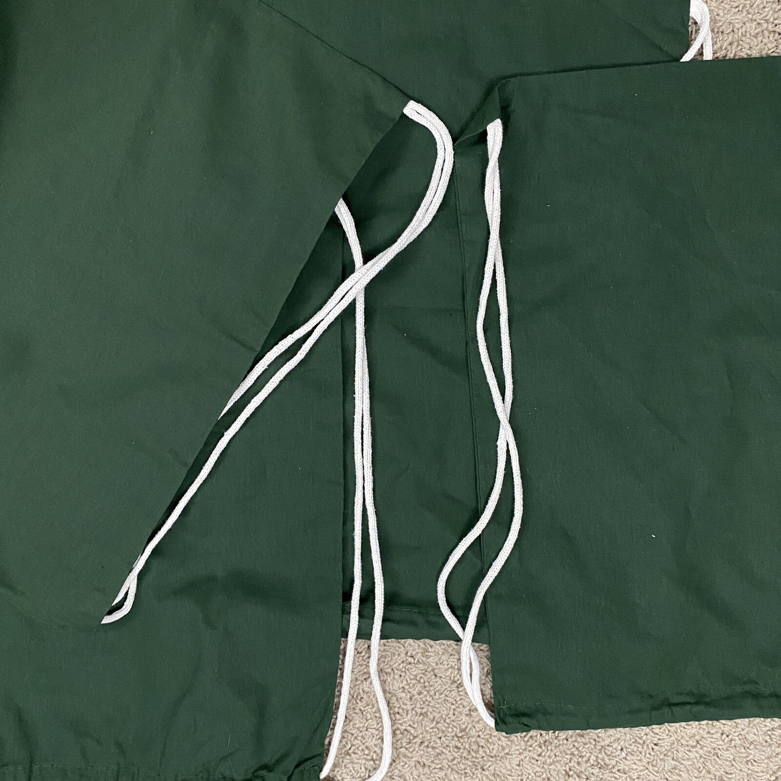 4 Drawstring Backpacks Cotton Canvas 18″x13″ Dark Green Causal Day Bag