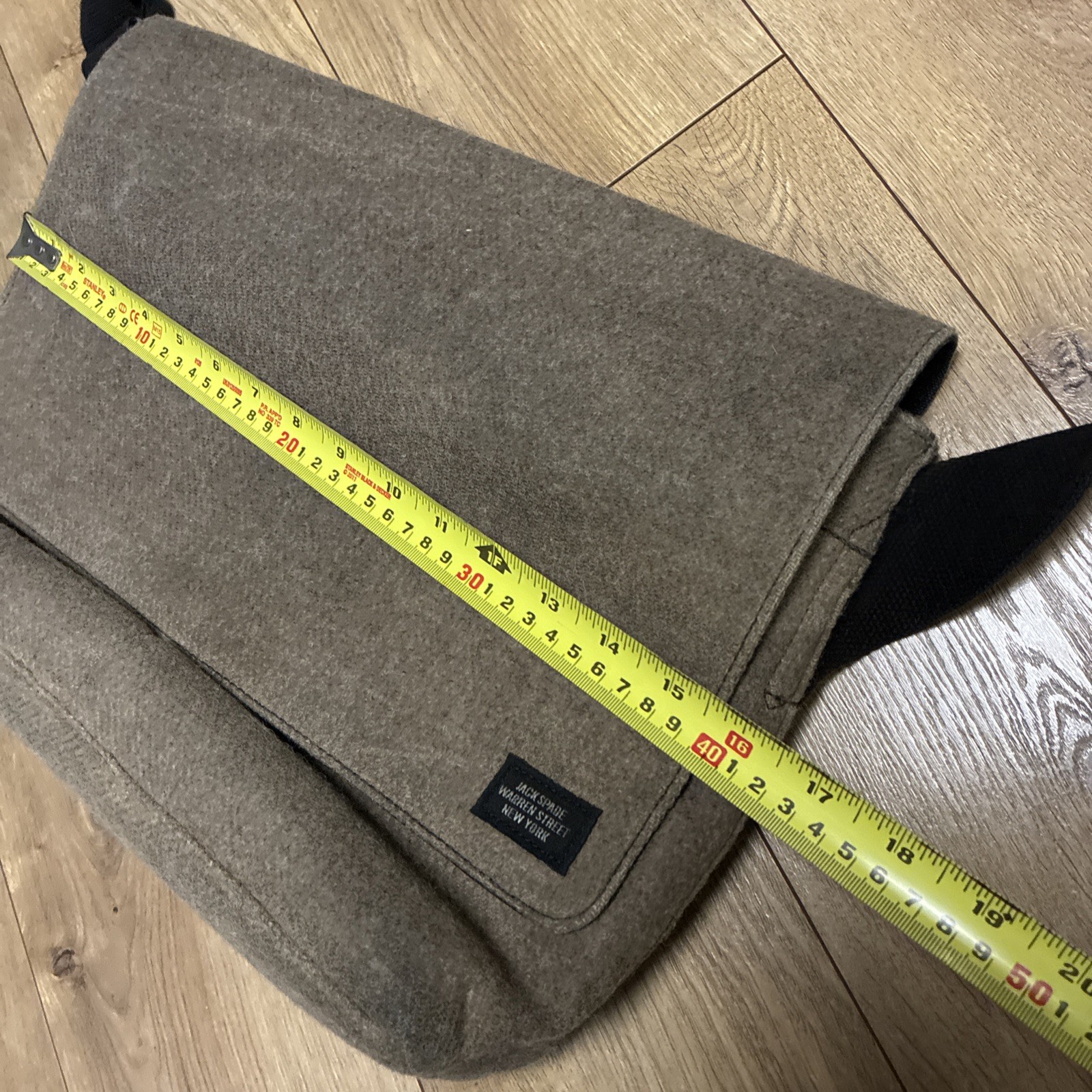 Jack Spade Warren Street Brown Wool Laptop Field Messenger Bag