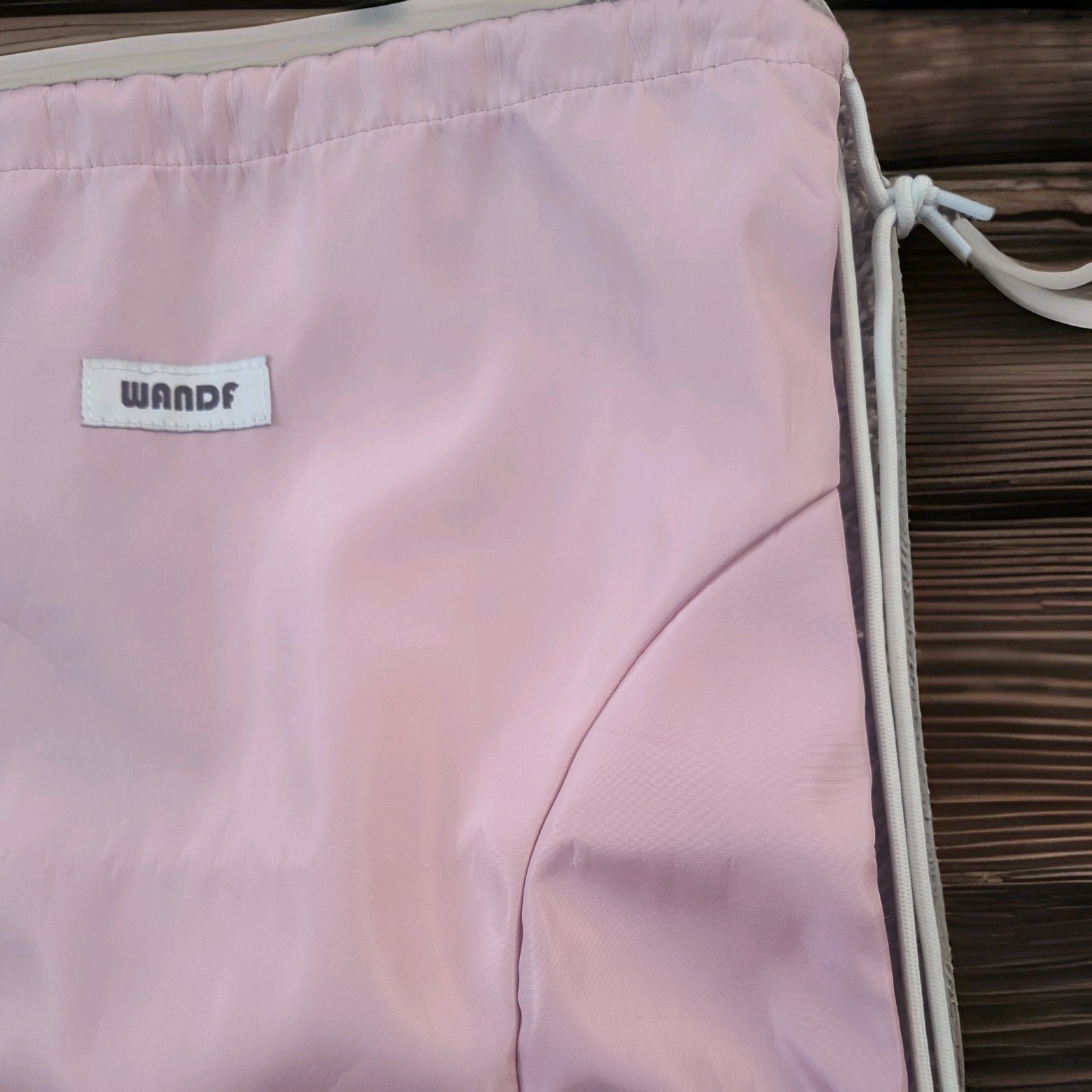 Pink Drawstring Backpack Sports Gym Sackpack Mesh Pockets Water Resistant Bag