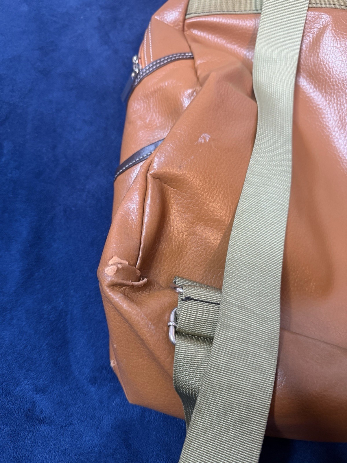 Vtg Y2K Apple Brown Leather Backpack Bag (Heart Logo) SEE PHOTOS!