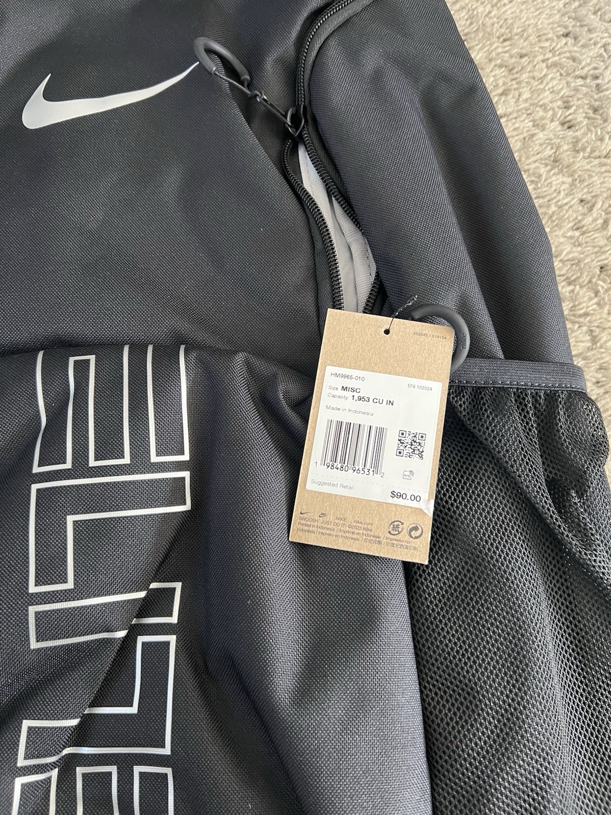 Nike Hoops Varsity Elite Backpack Black Basketball HM9965-010 32L