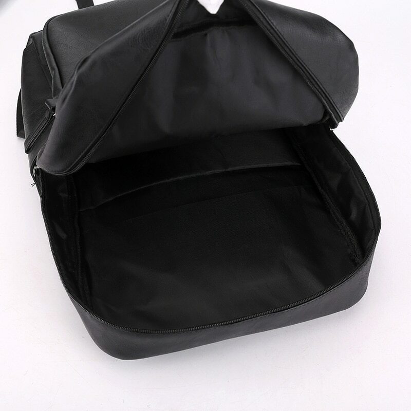 Mens Backpack Leather Laptop Bag Business Working School Bag