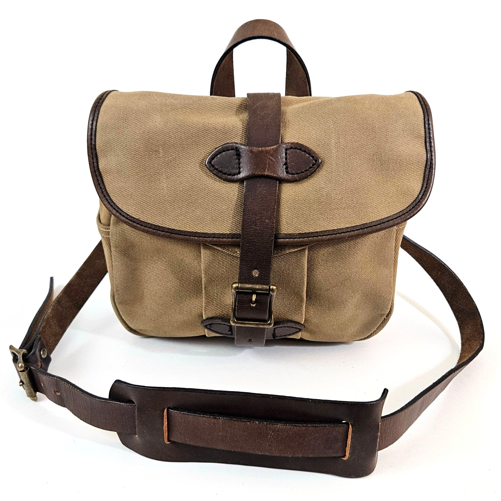 Filson Small Rugged Twill Field Bag, Tan Canvas, Made in USA | MSRP $465