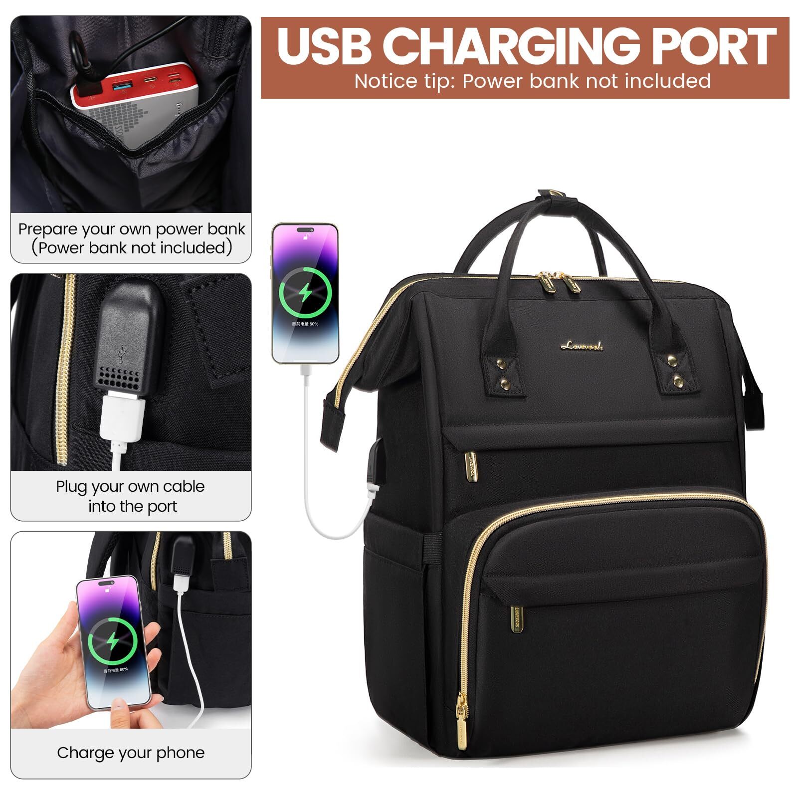 Laptop Backpack,15.6 Inch Professional Womens Purse Computer Bag Nurse Teacher