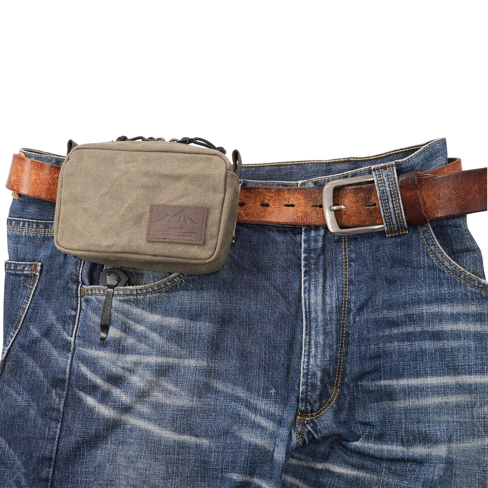 Belt Pouch for Men Women YKK Zippers EDC Pouch, Belt Bag Waist Pack for Hiking,