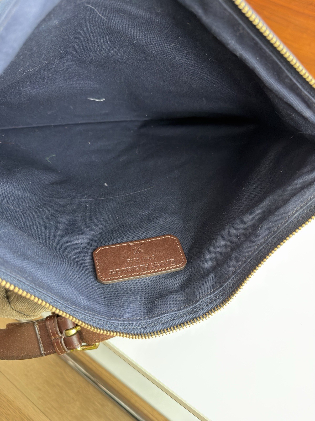 Ernest Alexander Walker Messenger Bag Tobacco Wax Twill Canvas Laptop Brief USA