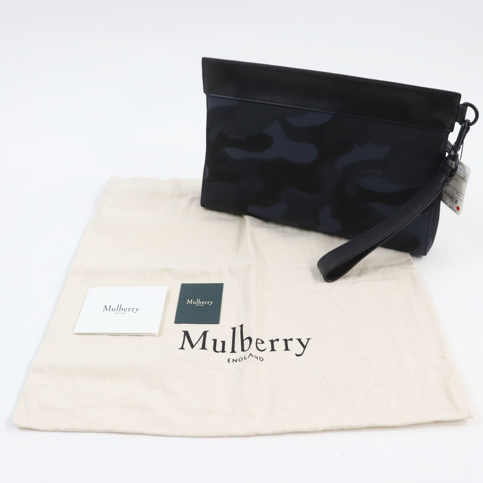 Pristine MULBERRY Clutch bag Camouflage Pattern Pouch Business Bag with Logo…