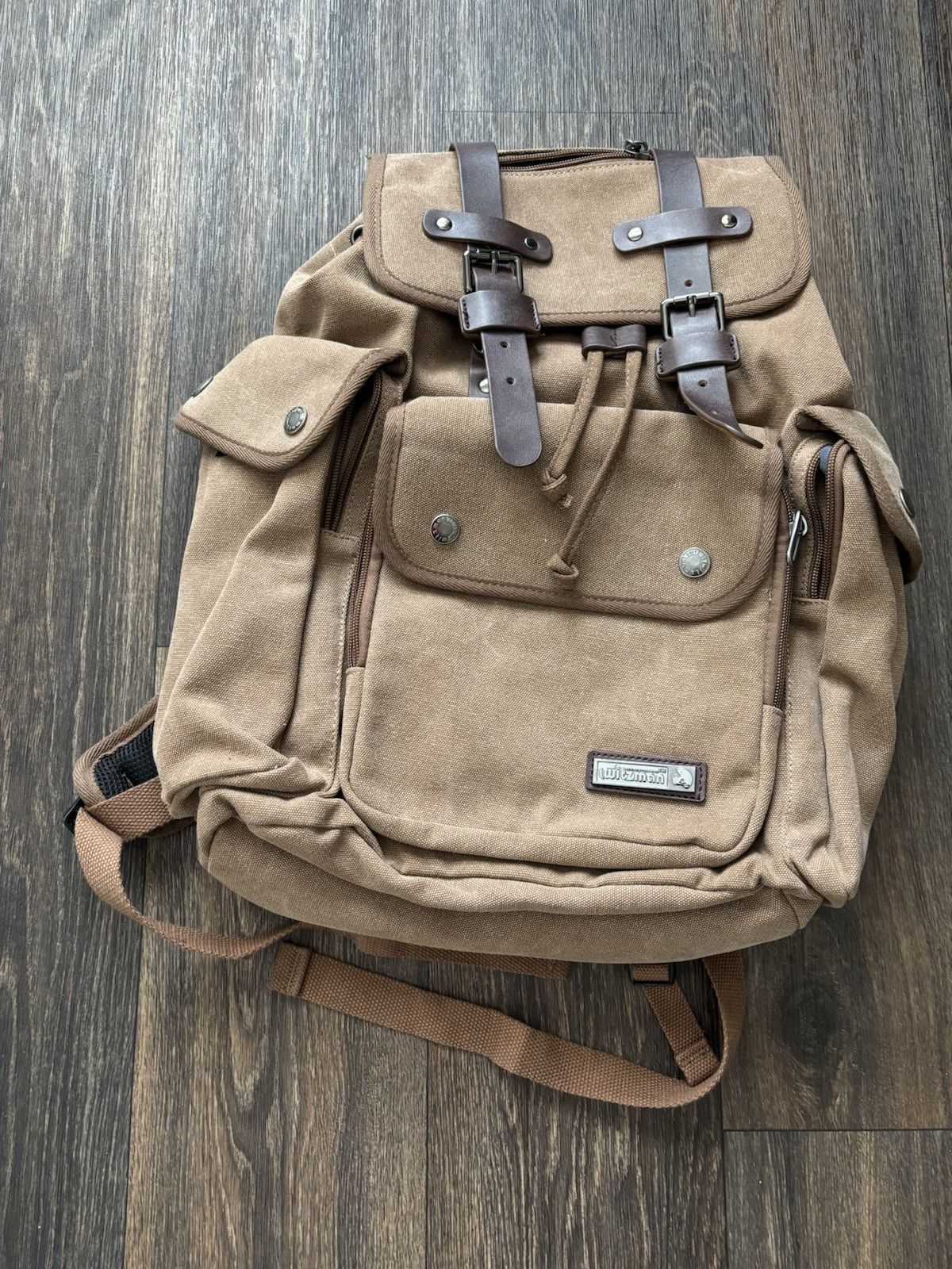 WITZMAN Backpack Canvas Travel Backpack Vintage For Men Brown