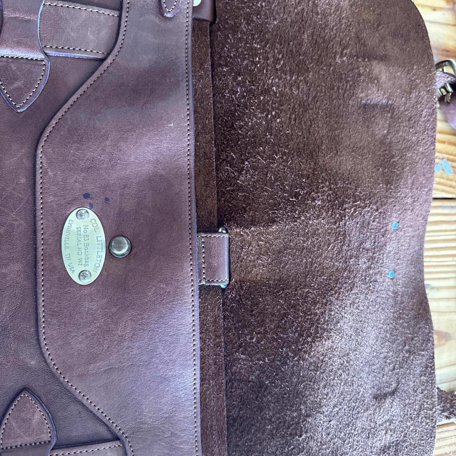 Colonel Littleton No. 83 Book Bag Vintage Brown Used (See Description)