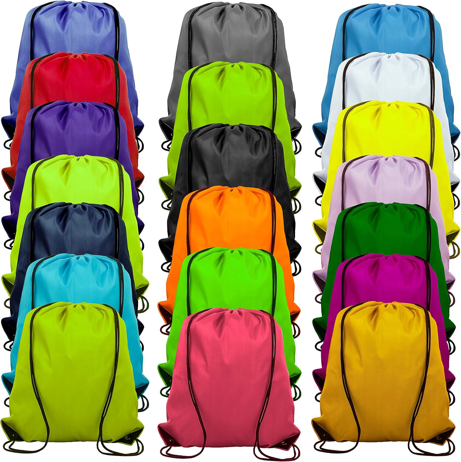 20 Colors Drawstring Backpack Bags Sack Pack Cinch Tote Sport Storage Polyester