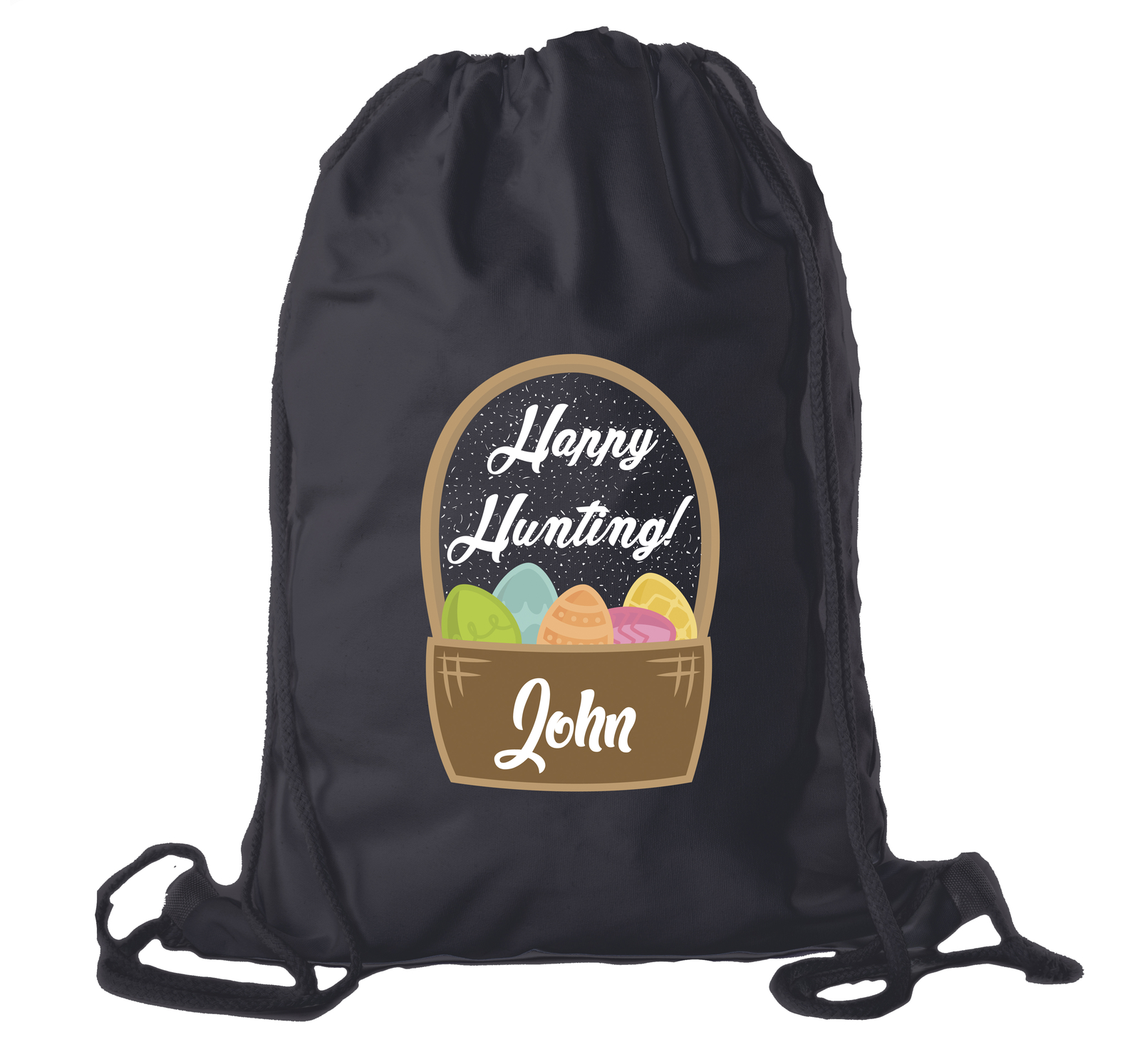 Personalized Easter Drawstring Bag, Funny Easter Basket Bag, Custom Cinch Bags