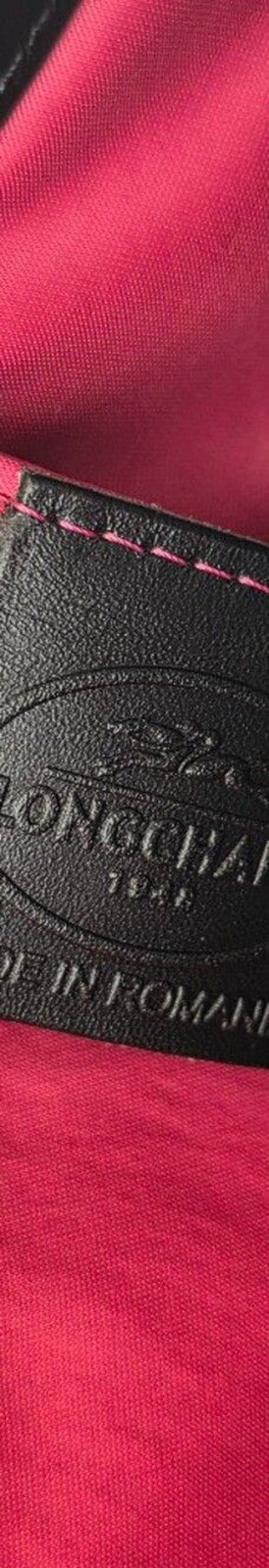 Longchamp Black Nylon Tote Bag with Patent Leather Trim