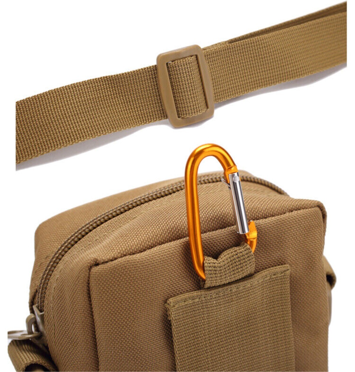 Backpack Strap Pouch Tactical Molle Accessory Pouch with Double-Zipper Pocket