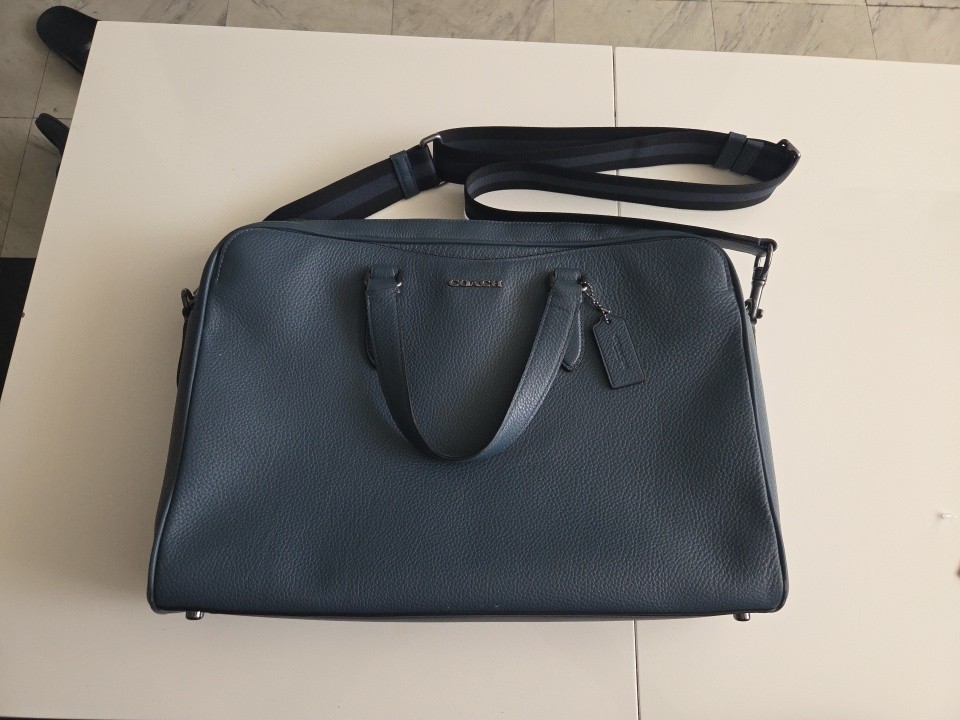 Coach Navy Blue Graham Structured Leather Briefcase Bag C8174 Clean Beautiful