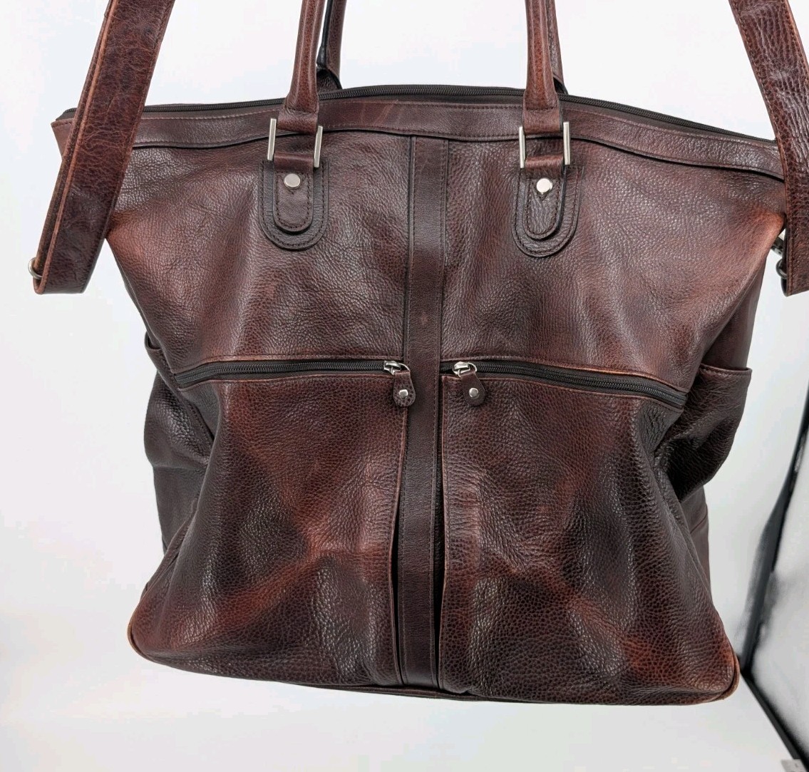 Pelle Studio Wilson Leather Duffle Bag Weekender/Carry On Shoulder Strap