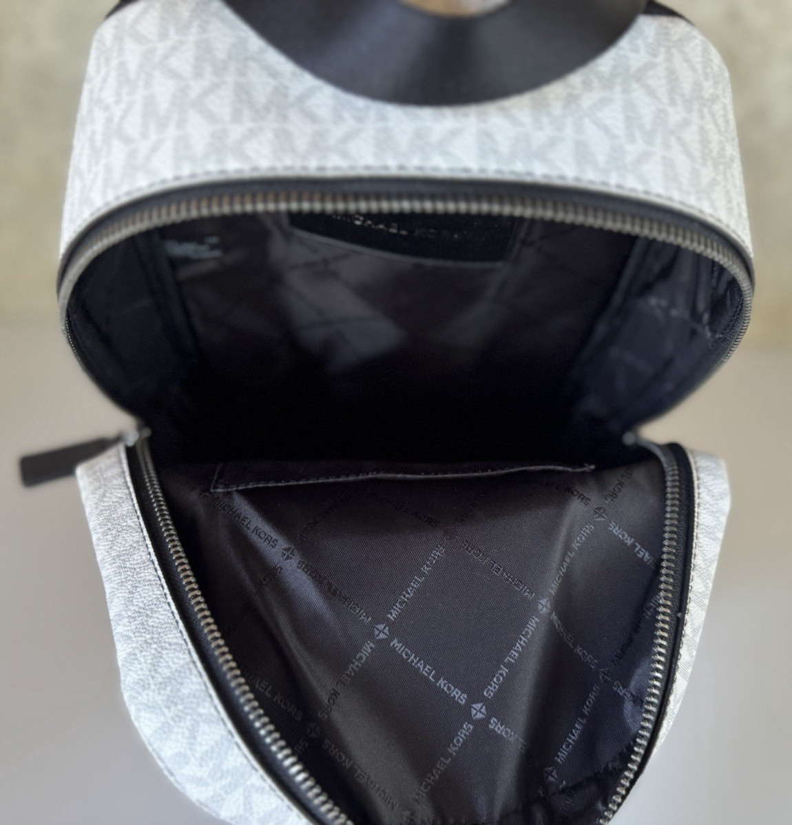Michael Kors Cooper Commuter Sling Pack Backpack MK Bright White/Black