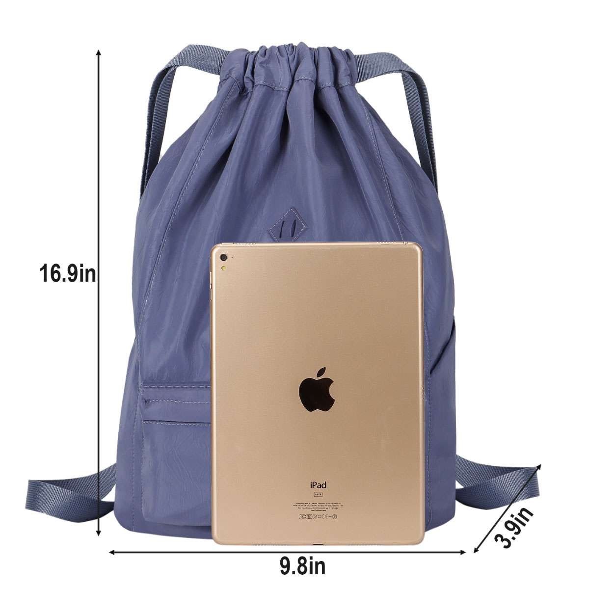 Drawstring Bag Sling Backpack Heavy Duty Gym School Day Waterproof Pouch Nylon