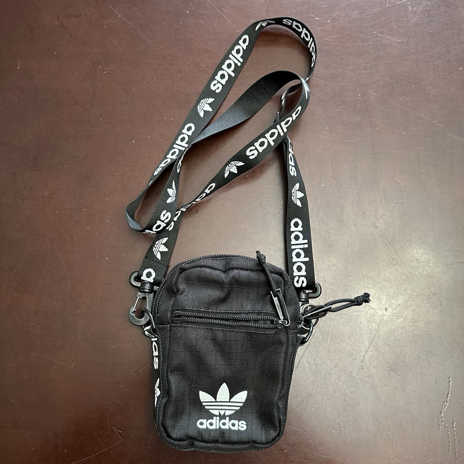 Adidas Originals Festival Crossbody Bag, Black/White One Size Original Waste Bag