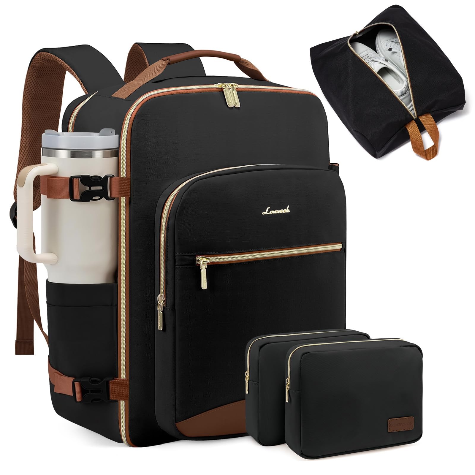 40L Large Travel Backpack for Women Men, 17 Inch Carry on Backpack for Travel…