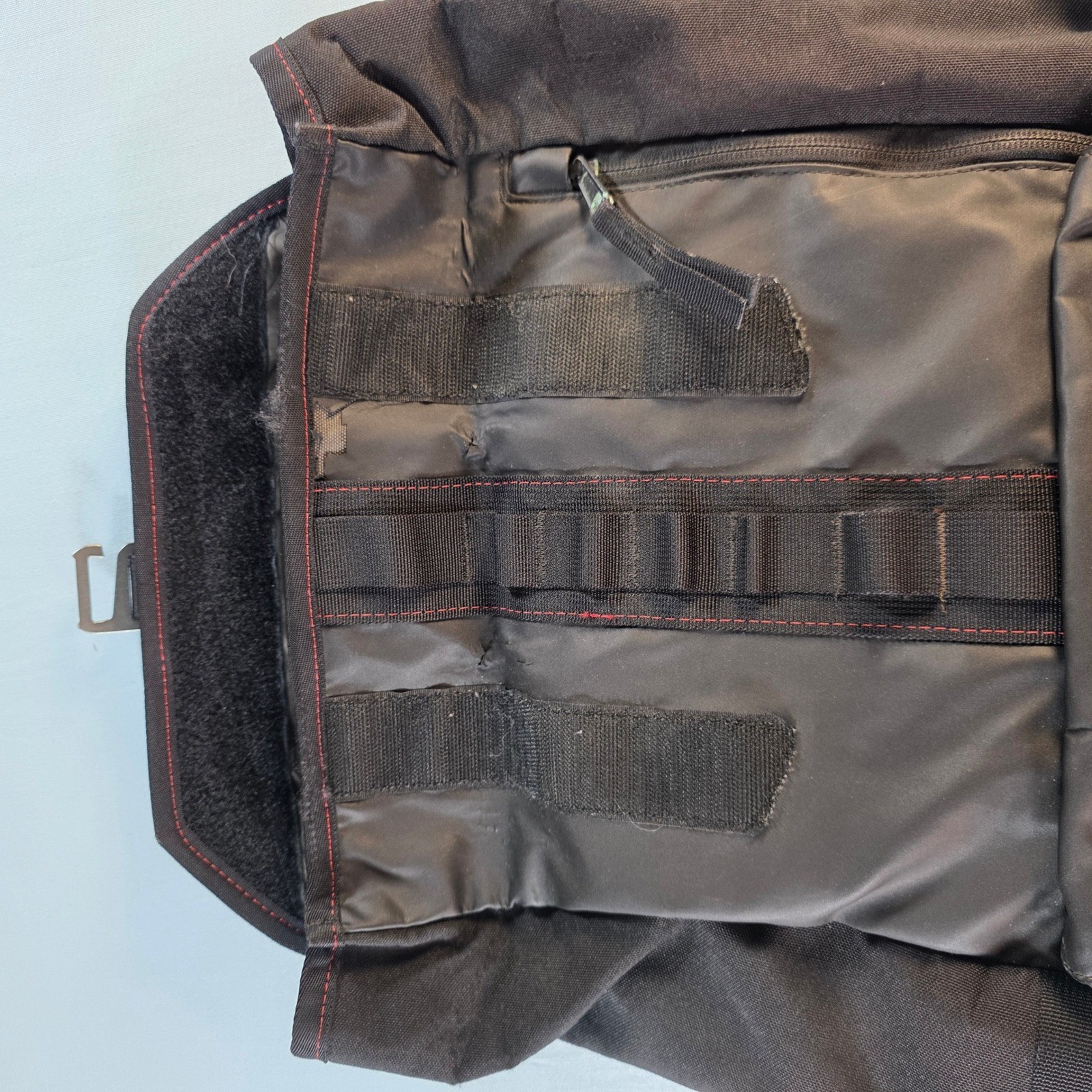 Timbuk2 San Francisco Spire Laptop Backpack Black Red Trim Roll Top Commuter Bag