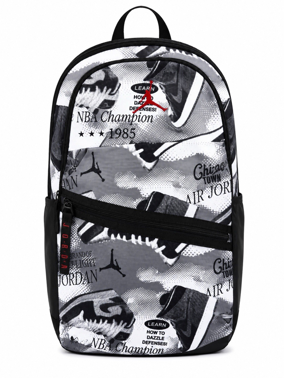Jordan Backpack Black White Graphic Print Laptop School Travel Bookbag NWT