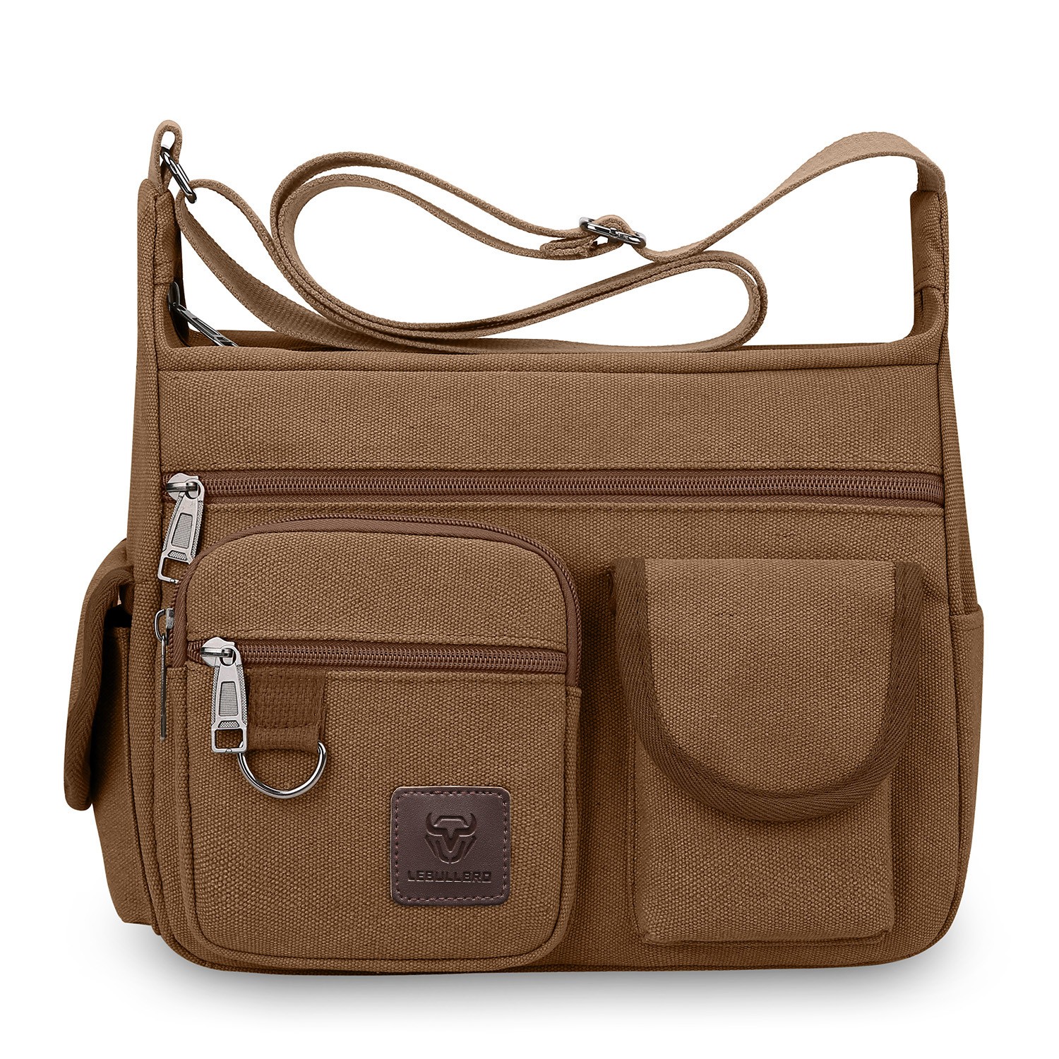 Men Canvas Messenger Bag Crossbody Shoulder Satchel Multi-Pocket Casual Travel