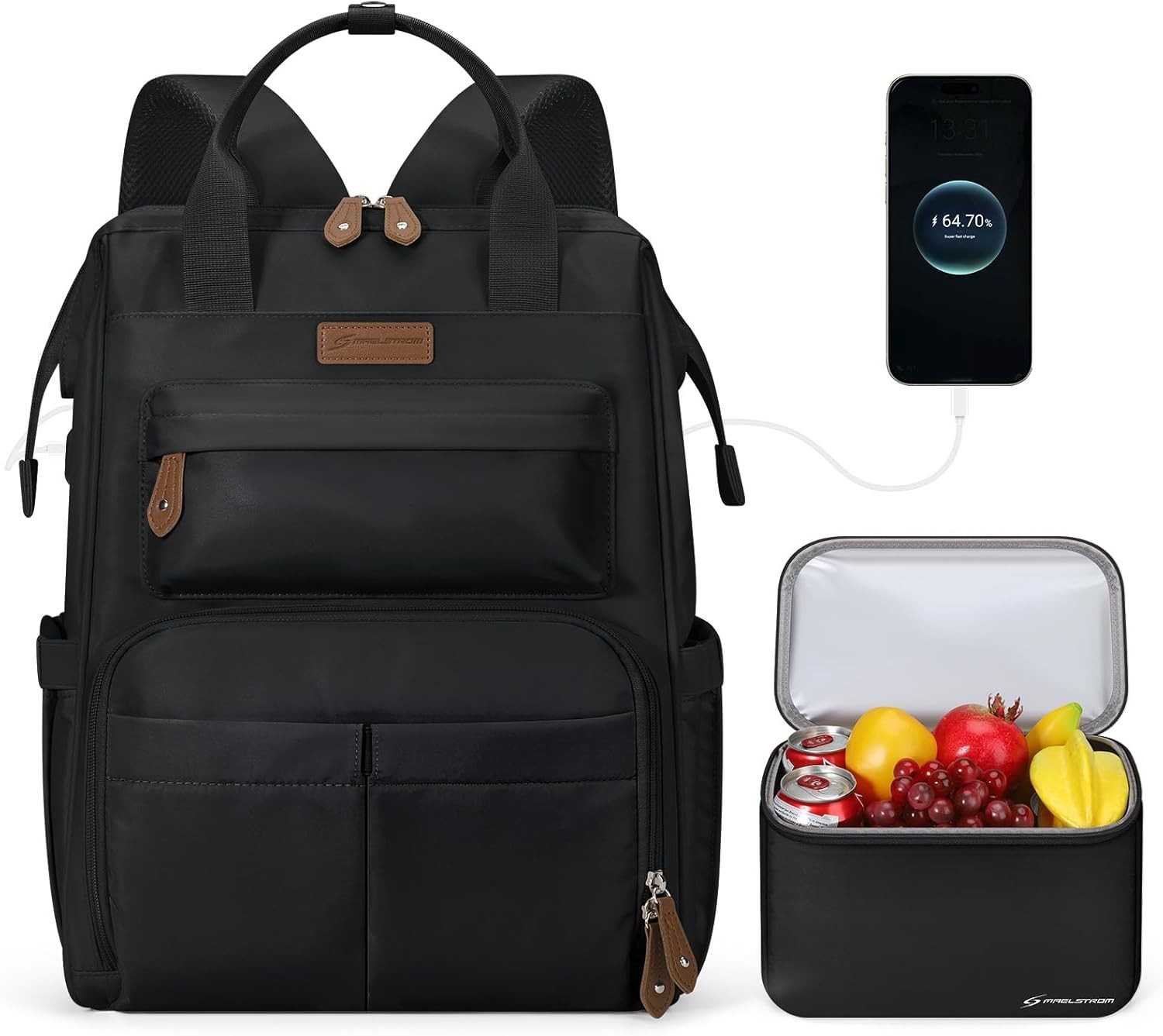 Versatile Travel Backpack with Insulated Lunch Box for 15.6-17.3″ Laptops