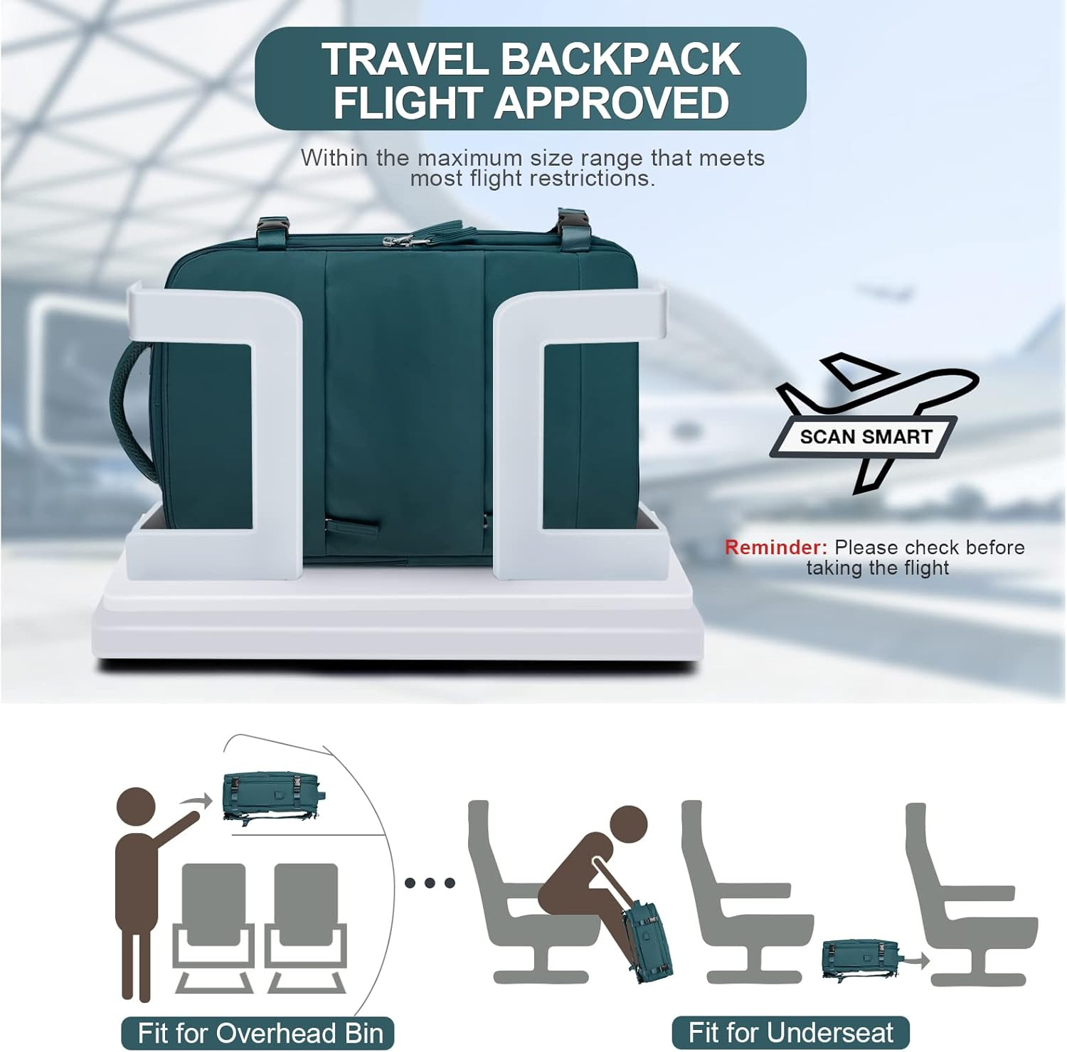 Extra Large Backpack for Traveling on Airplane Carry on Backpack Flight Approved
