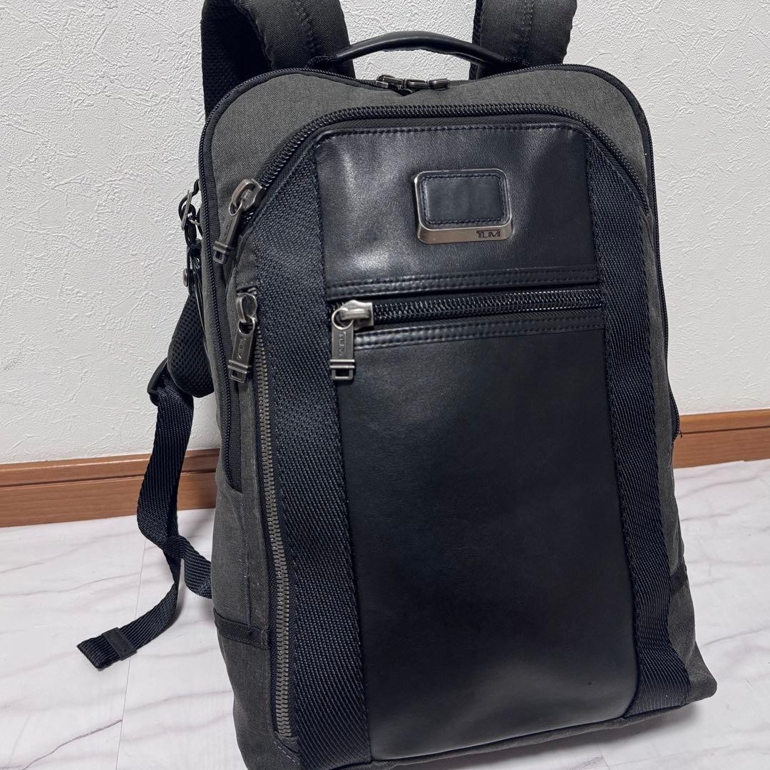 TUMI 232682GT3 Alpha Bravo Davis Backpack Gray Black Nylon Leather Laptop Japan